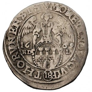 ort 1660, Toruń, T. 3, moneta bita lekko uszkodzonym st...