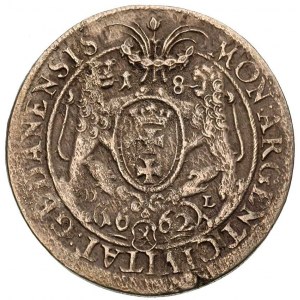 ort 1662, Gdańsk, T. 2, moneta bita skorodowanym stempl...