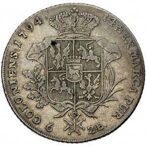 talar 1794, Warszawa, Plage 373, Dav. 1623, moneta wybi...