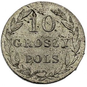 10 groszy 1827, Warszawa, odmiana z literami I-B, Plage...