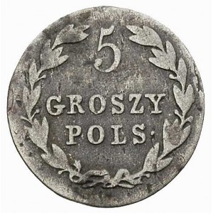 5 groszy 1824, Warszawa, Plage 120, Bitkin 862 R1, w ce...