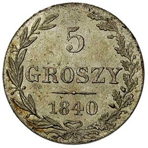 5 groszy 1840, Warszawa, cyfra 5 mniejsza i prosta, Pla...
