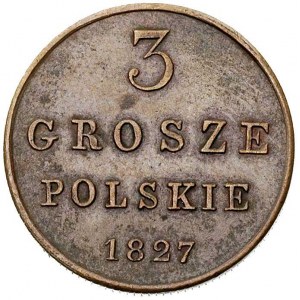3 grosze 1827, Warszawa, Plage 167 R, Bitkin 1030 R, ła...