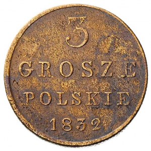 3 grosze 1832, Warszawa, litery K-G, Plage 175, Bitkin ...