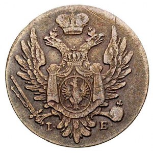 1 grosz z miedzi krajowej 1822, Warszawa, szeroka koron...