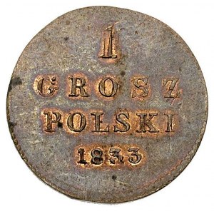 1 grosz 1833, Warszawa, Plage 232, Bitkin H 1068 R2, no...