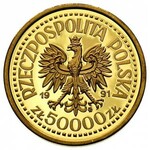 komplet złotych monet próbnych: 200.000 złotych, 100.00...