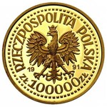 komplet złotych monet próbnych: 200.000 złotych, 100.00...