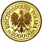 komplet złotych monet próbnych: 200.000 złotych, 100.00...