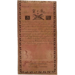 5 złotych 8.06.1794, seria N.A.1, banknot z błędnym nap...