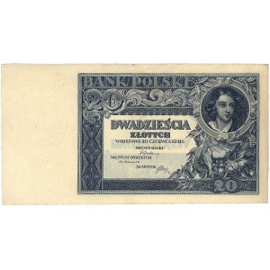 20 złotych 20.06.1931, na obu stronach banknotu wydruko...