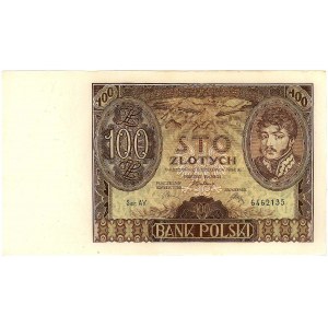 100 złotych 9.11.1934, seria AV, znak wodny +X+ Miłczak...