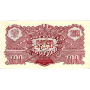 100 złotych 1944, \...obowiązkowe, seria Dr 123456 / Dr...