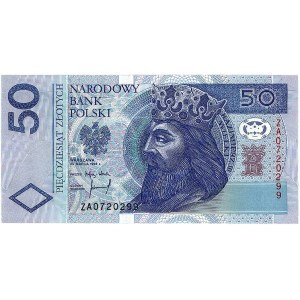 50 złotych 25.03.1994, seria ZA, Miłczak 198b, bardzo r...