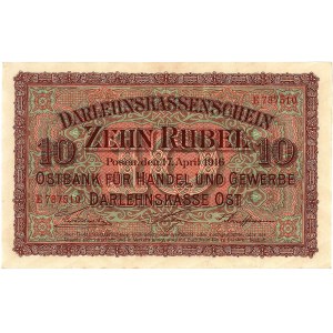10 rubli 17.04.1916, Poznań, seria E, Miłczak P5