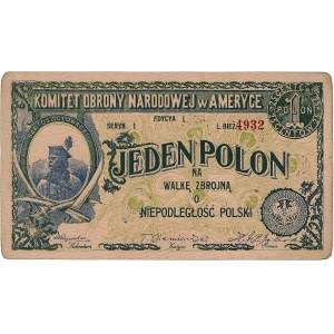 1 polon (25 centów USA) 1914, bon wydany przez Komitet ...