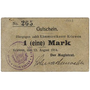 Krzywin (Kriewen)- 1 marka 12.08.1914, Keller 190.d