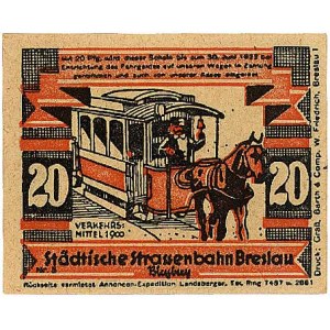 Wrocław -Tramwaje Miejskie, 4x20 fenigów, ważne do 30.0...