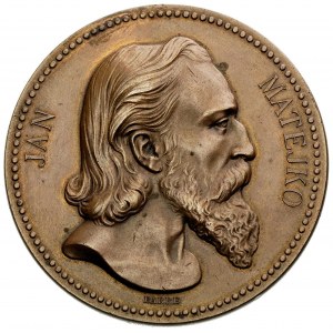 Jan Matejko-medal autorstwa Barre’a 1875 r., Aw: Popier...