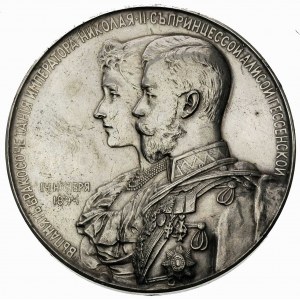 zaślubiny cara Mikołaja II z księżniczką heską- medal s...