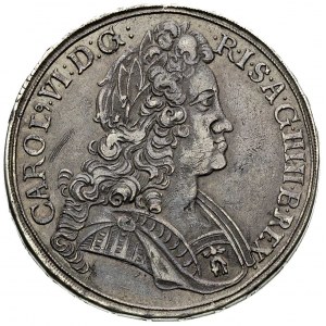 Karol VI 1711-1740, talar 1722, Wrocław, Aw: Popiersie ...