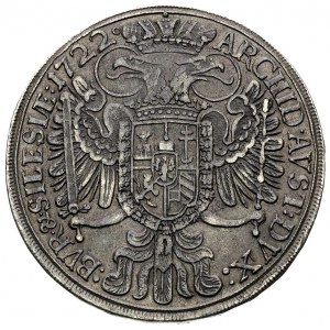Karol VI 1711-1740, talar 1722, Wrocław, Aw: Popiersie ...
