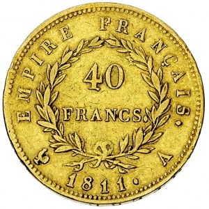 40 franków 1811 A, Paryż, Fr. 509, złoto 12.73 g