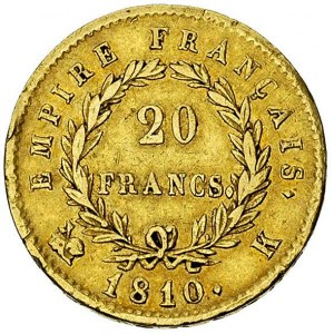 20 franków1810 K, Bordeaux, Fr. 509, złoto 6.41 g, bard...