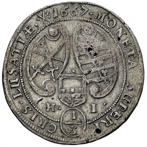 Jan Jerzy II 1656-1680, 1/3 talara dla Łużyc 1666, Budz...