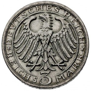 3 marki 1928 A, Berlin, 900-lecie Naumburga, J. 333, ła...