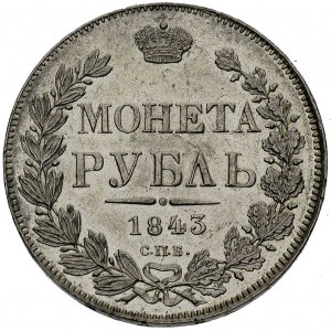 rubel 1843, Petersburg, Bitkin 202, ładnie zachowany