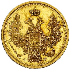 5 rubli 1857, Petersburg, Bitkin 3, Fr. 163, złoto 6.53...