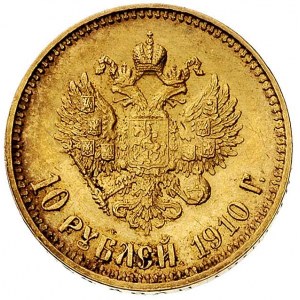 10 rubli 1910, Petersburg, Bitkin 15 R, Fr. 179, złoto ...