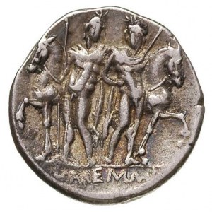 L. Memmius 109-108 r. pne, denar, Aw: Głowa w wieńcu dę...