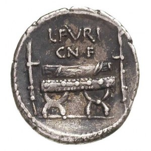 Furius F. Brocchus 63 pne, denar,  Aw: Popiersie Ceres ...