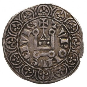 Filip III 1270-1285, grosz turoński, Aw: Krzyż i napis ...