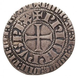 Filip IV Piękny 1285-1314, grosz turoński, Aw: Krzyż i ...