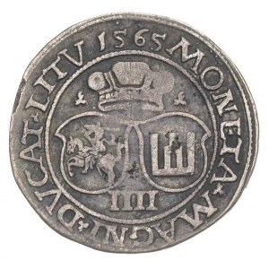 zestaw monet: czworaki 1565, 1568 i 1569, Wilno, Ivanau...