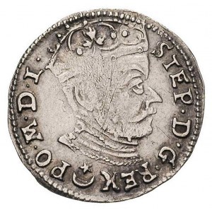 trojak 1581, Wilno, odmiana z herbem Leliwa pod popiers...