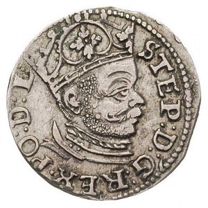 trojak 1585, Ryga, odmiana z małą głową króla, Gerbasev...