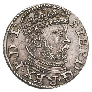 trojak 1586, Ryga, odmiana z dużą głową króla, Gerbasev...