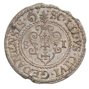szeląg 1581, Gdańsk, lekko wyszczerbiony krążek