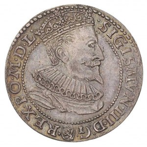szóstak 1596, Malbork, odmiana z małą głową króla, na r...