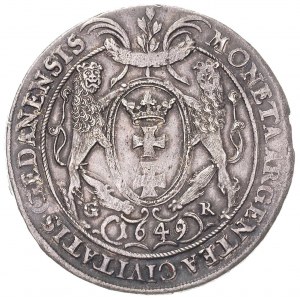 talar 1649, Gdańsk, Dav. 4358, T. 7, minimalna mennicza...