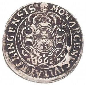 ort 1662, Elbląg, Bahr. 9495, T. 8, moneta wybita lekko...