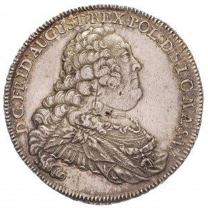 talar 1757, Drezno, na awersie popiersie króla w długie...