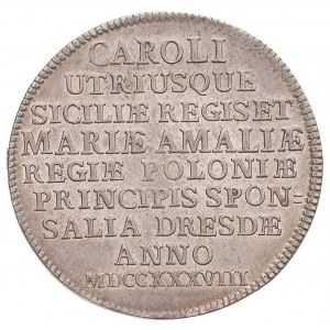 2/3 talara zaślubinowego (gulden) 1738, Drezno, Merseb....