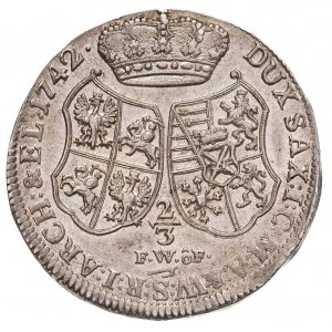 2/3 talara (gulden) 1742, Drezno, Dav. 830, Merseb. 170...