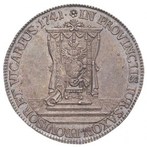 półtalar wikariacki 1741, Drezno, Aw: Król na koniu, Rw...