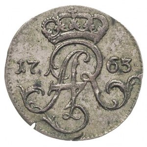 trojak 1763, Elbląg, odmiana z literami F L S, Merseb. ...
